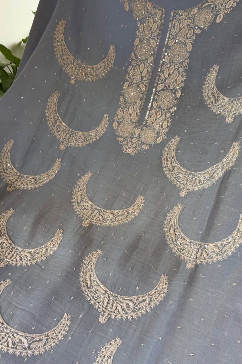 Powder Blue | Crescent Chandbala Chikankari Fabrics