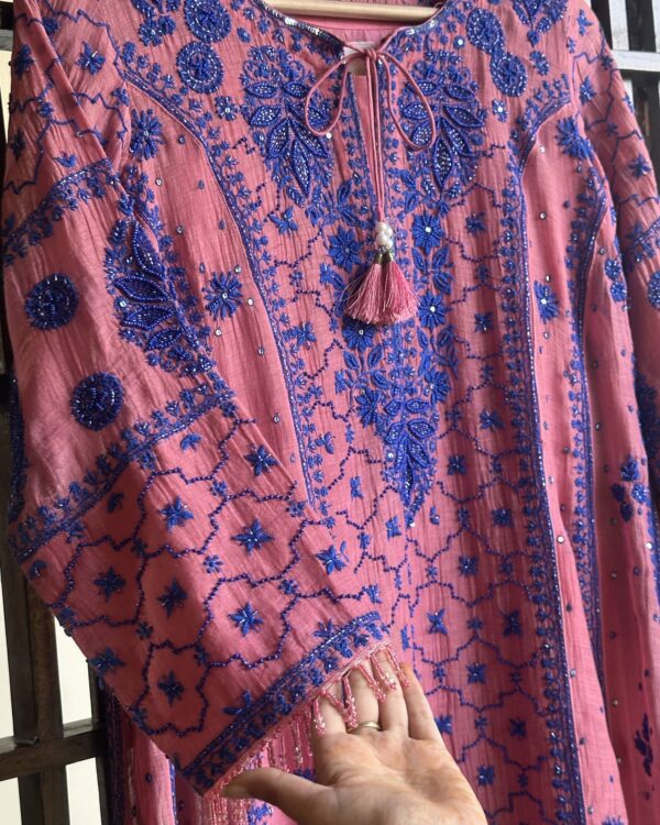 Bubblegum Pink | Chikankari Anarkali - Image 2
