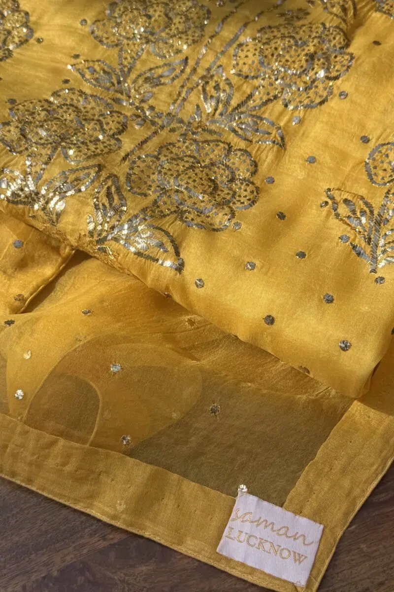 Mango Yellow | Noor Mukaish Kurta Set