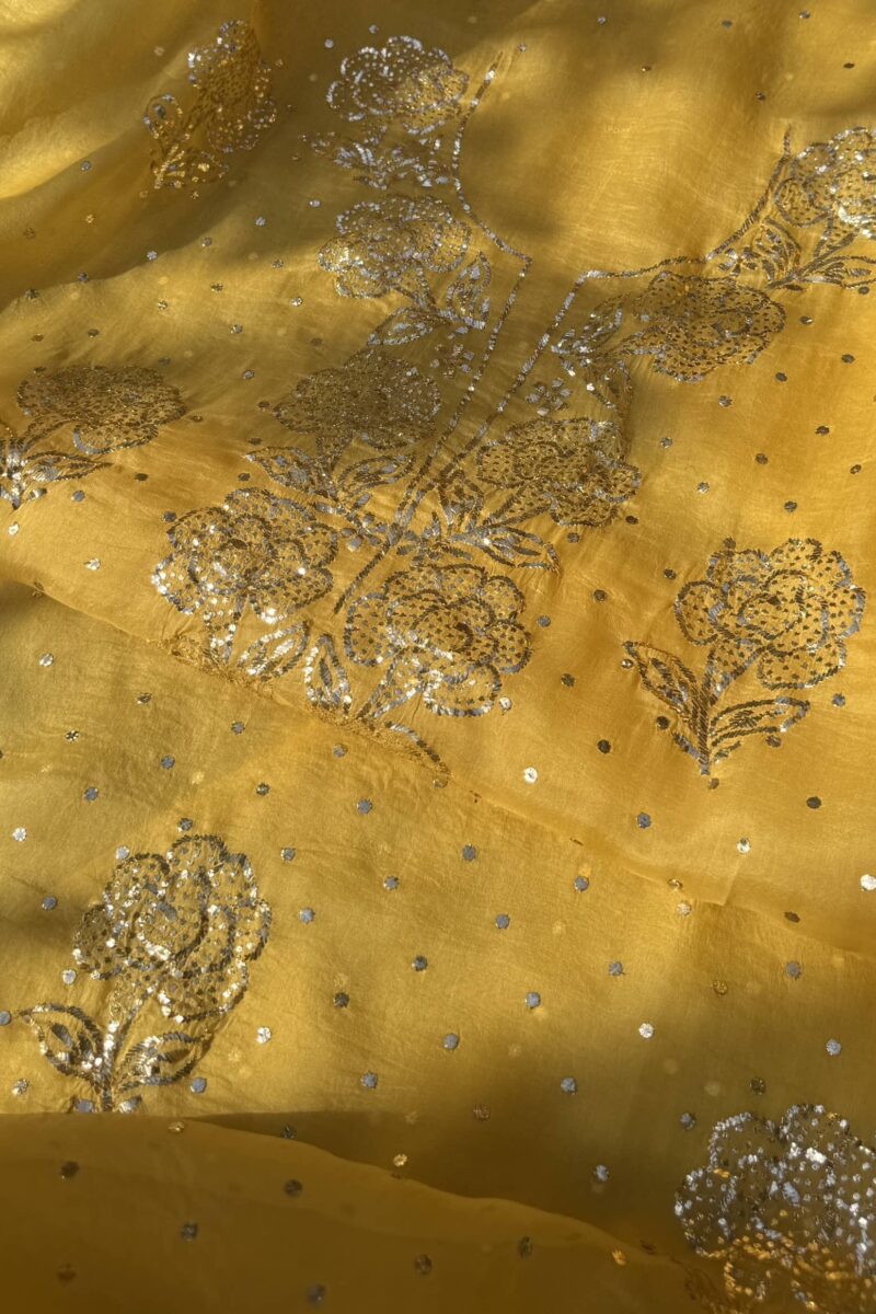 Mango Yellow | Noor Mukaish Kurta Set