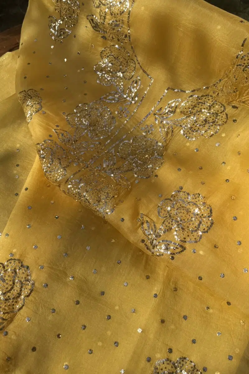 Mango Yellow | Noor Mukaish Kurta Set