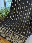 Jet Black | Zari Chanderi Chikankari Fabrics