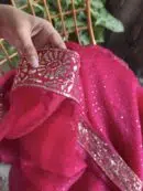 Hot Pink | Noor Organza Kamdani Saree