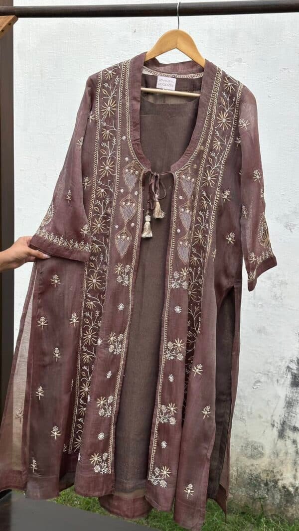 SICO Mal Chikankari Kurta With Mukaish Kamdani – Ready to Wear - Image 7