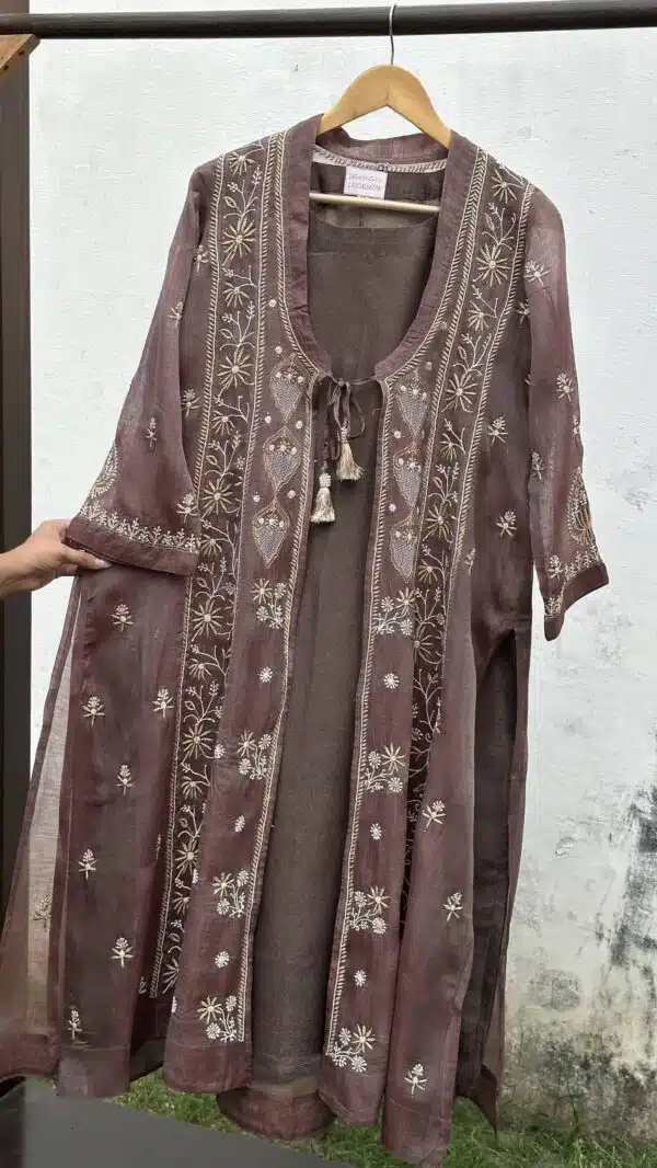 SICO Mal Chikankari Kurta With Mukaish Kamdani – Ready to Wear - Image 7