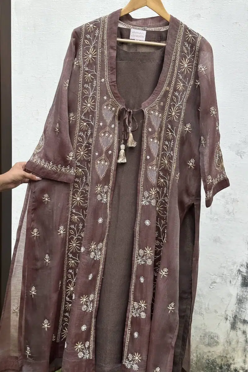 SICO Mal Chikankari Kurta With Mukaish Kamdani – Ready to Wear