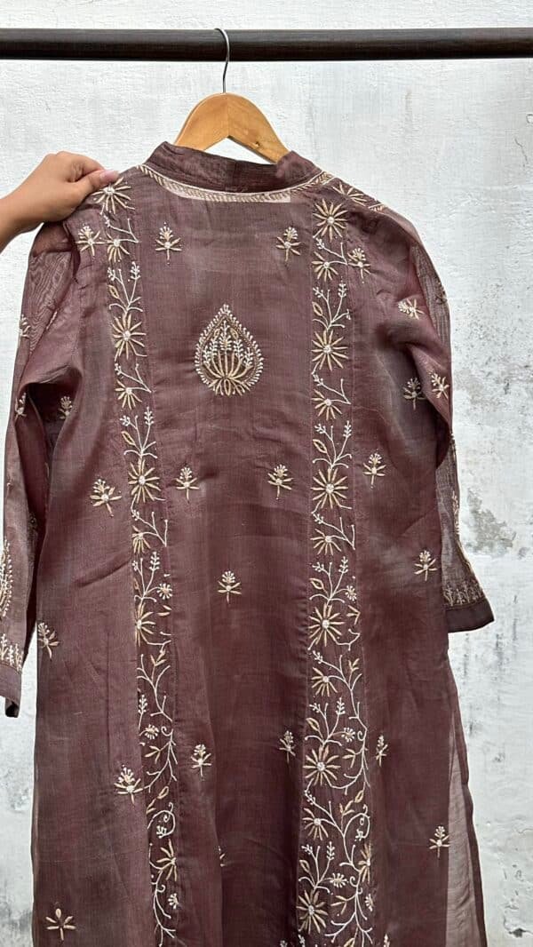 SICO Mal Chikankari Kurta With Mukaish Kamdani – Ready to Wear - Image 5