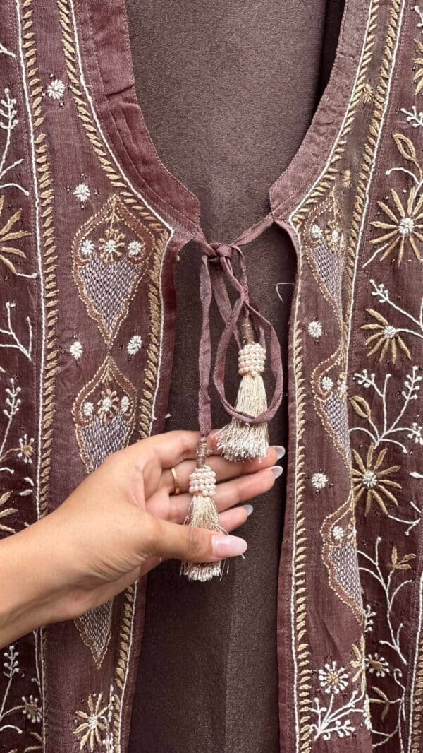 SICO Mal Chikankari Kurta With Mukaish Kamdani – Ready to Wear - Image 9