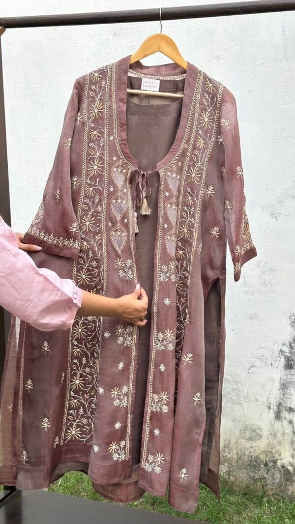 SICO Mal Chikankari Kurta With Mukaish Kamdani – Ready to Wear