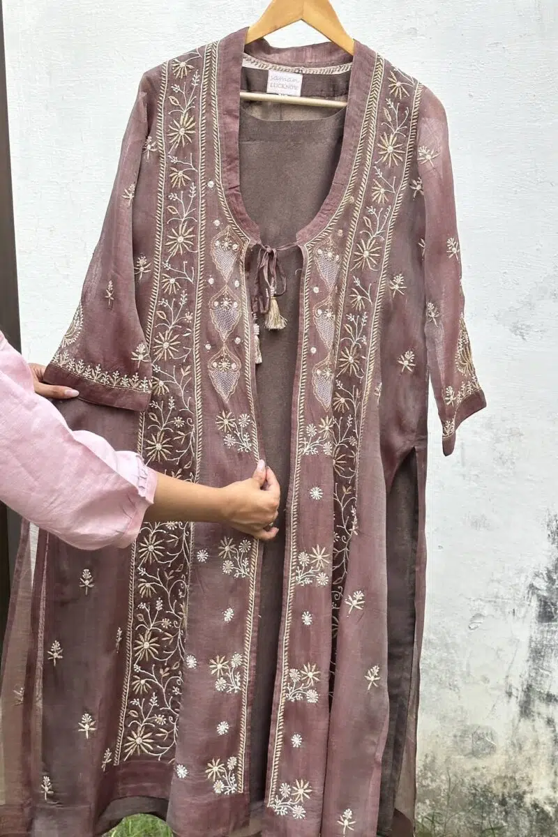 SICO Mal Chikankari Kurta With Mukaish Kamdani – Ready to Wear