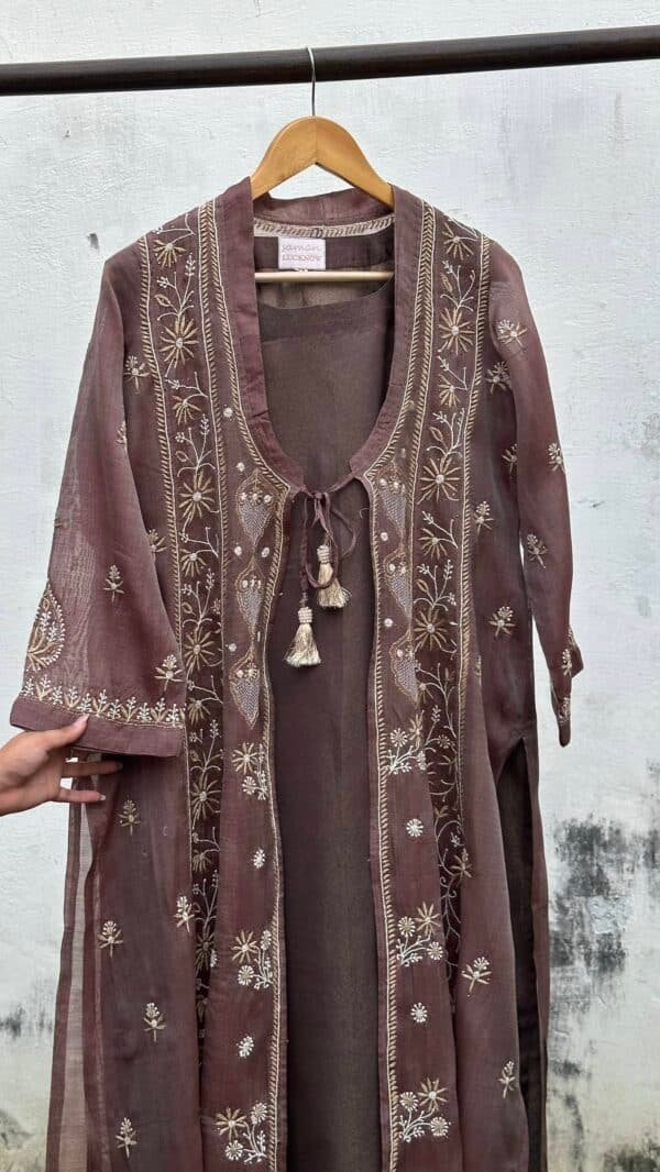 SICO Mal Chikankari Kurta With Mukaish Kamdani – Ready to Wear - Image 4