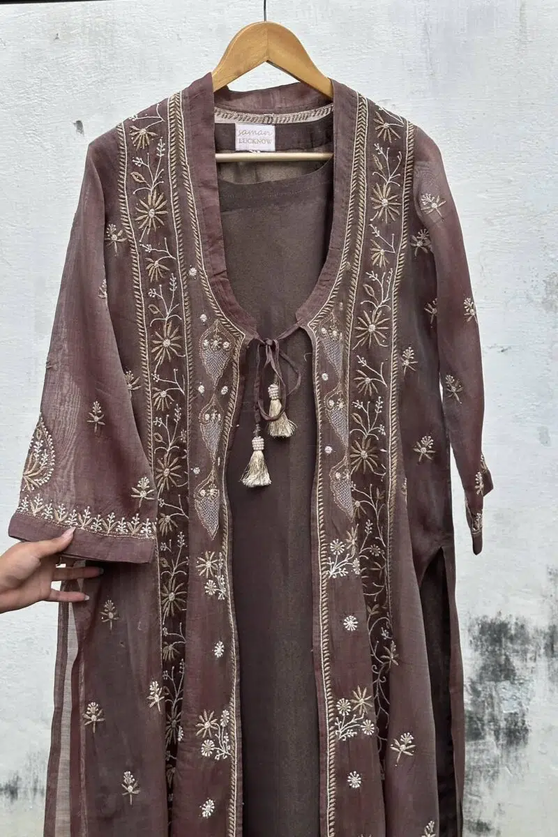 SICO Mal Chikankari Kurta With Mukaish Kamdani – Ready to Wear