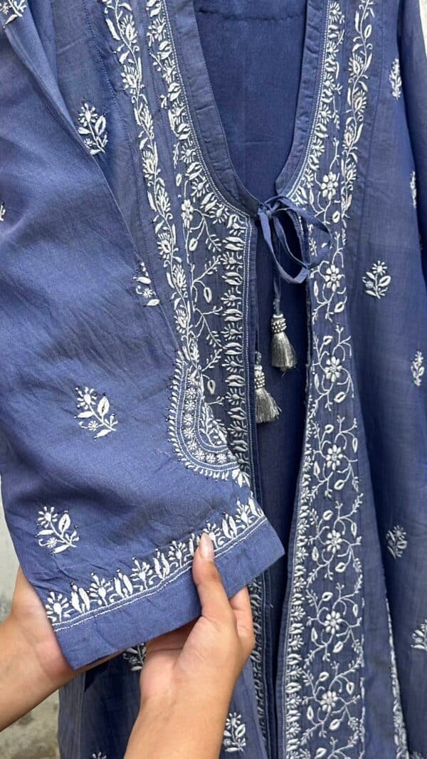 SICO Mal Chikankari Kurta With Mukaish Kamdani – Ready to Wear - Image 9