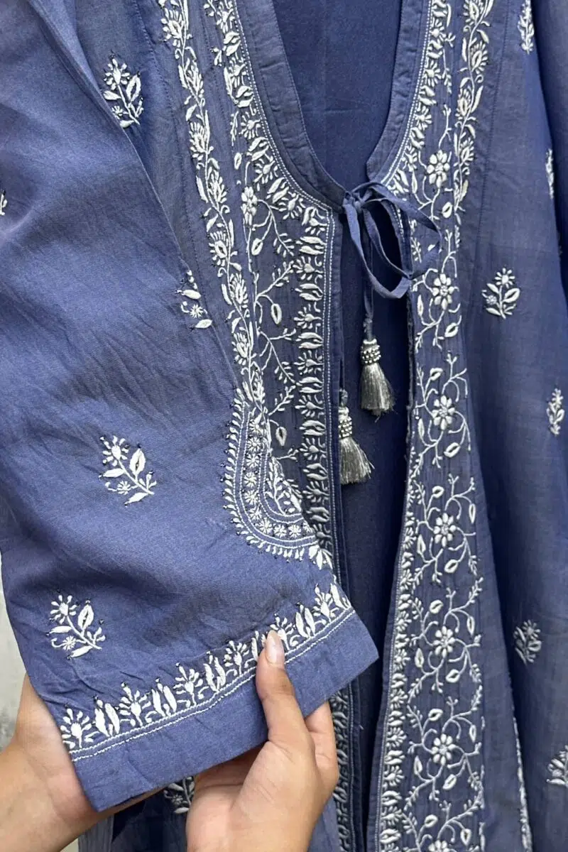 SICO Mal Chikankari Kurta With Mukaish Kamdani – Ready to Wear
