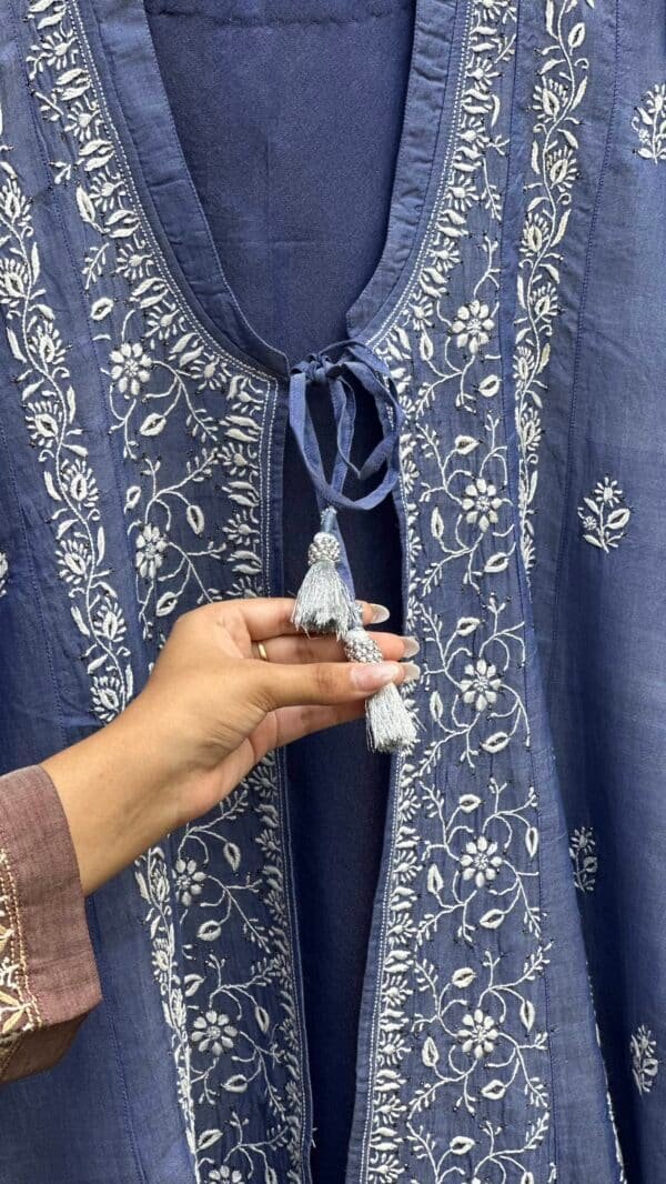 SICO Mal Chikankari Kurta With Mukaish Kamdani – Ready to Wear - Image 5