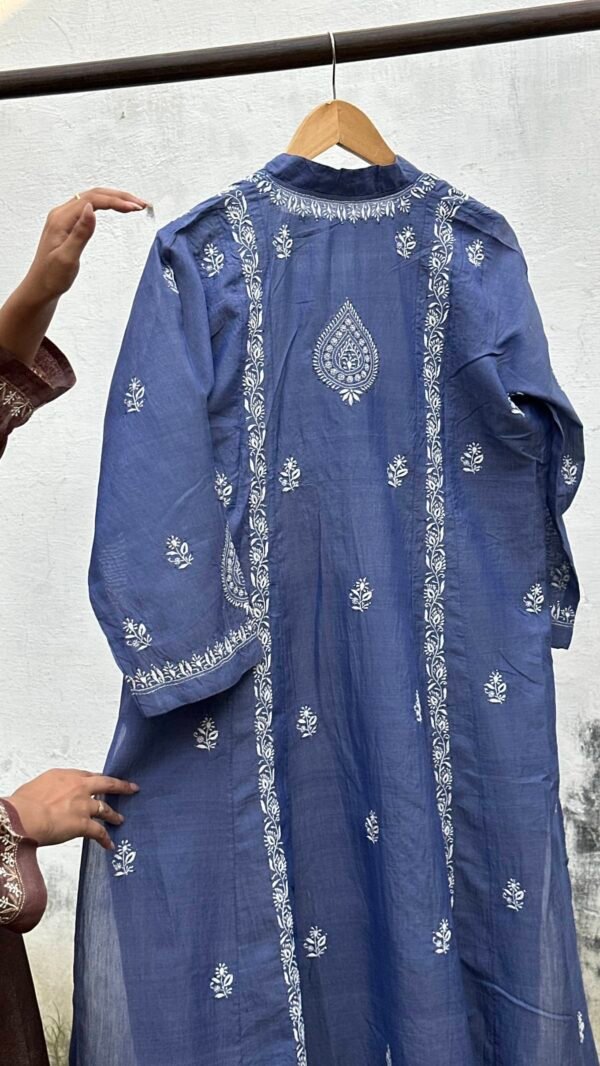 SICO Mal Chikankari Kurta With Mukaish Kamdani – Ready to Wear - Image 3