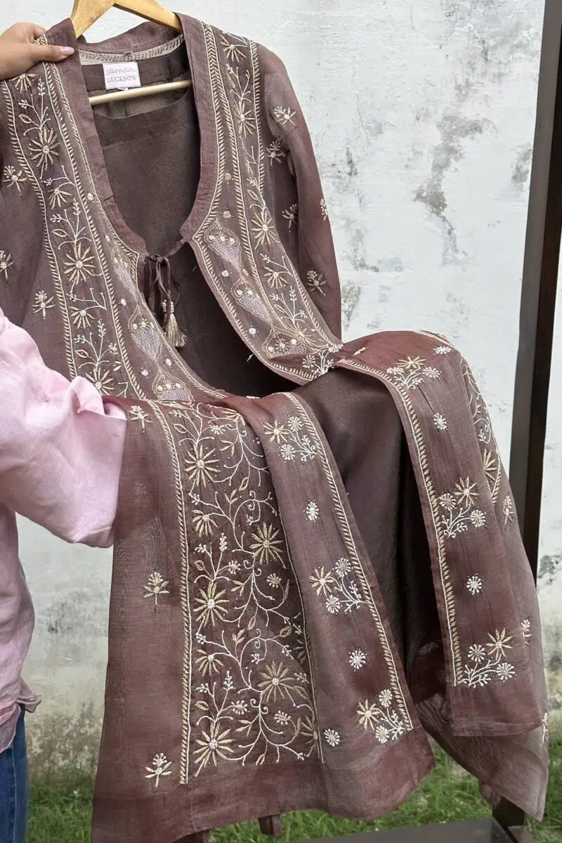 SICO Mal Chikankari Kurta With Mukaish Kamdani – Ready to Wear