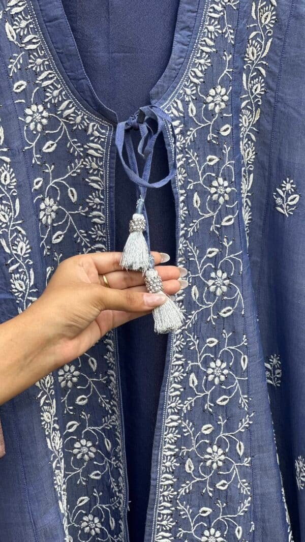 SICO Mal Chikankari Kurta With Mukaish Kamdani – Ready to Wear - Image 8