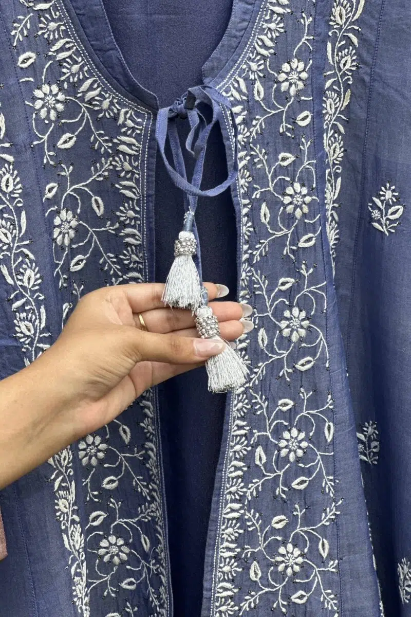 SICO Mal Chikankari Kurta With Mukaish Kamdani – Ready to Wear