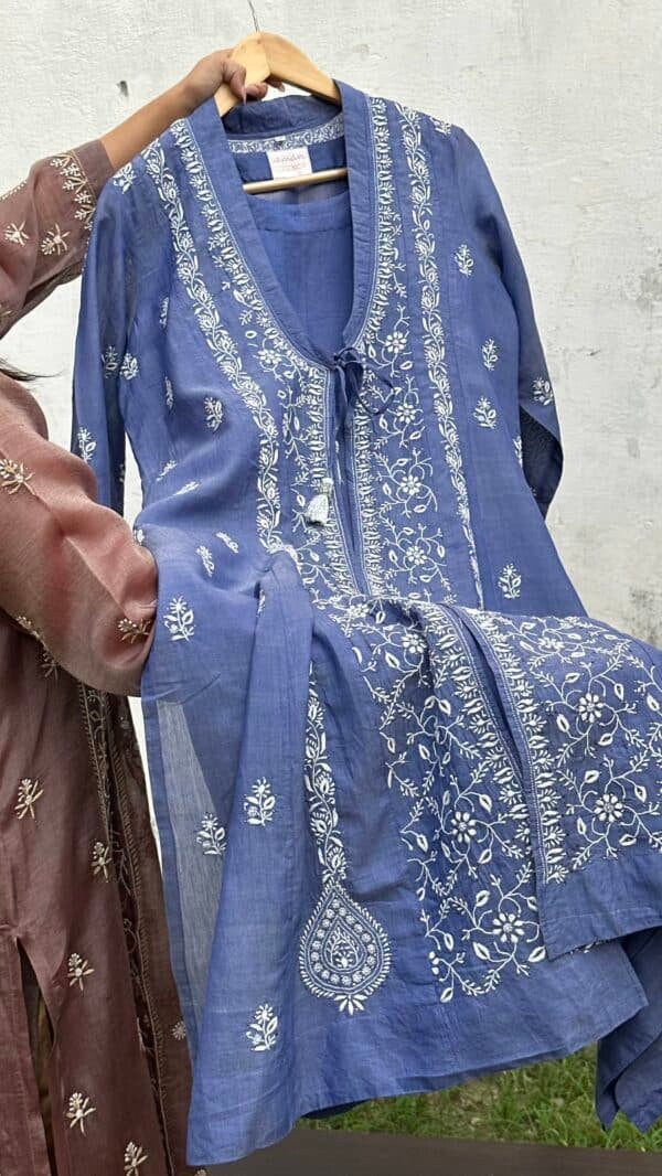 SICO Mal Chikankari Kurta With Mukaish Kamdani – Ready to Wear