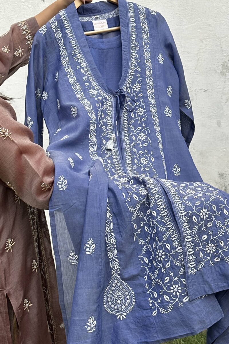 SICO Mal Chikankari Kurta With Mukaish Kamdani – Ready to Wear