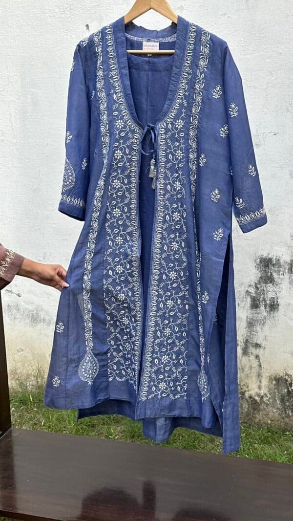 SICO Mal Chikankari Kurta With Mukaish Kamdani – Ready to Wear - Image 2