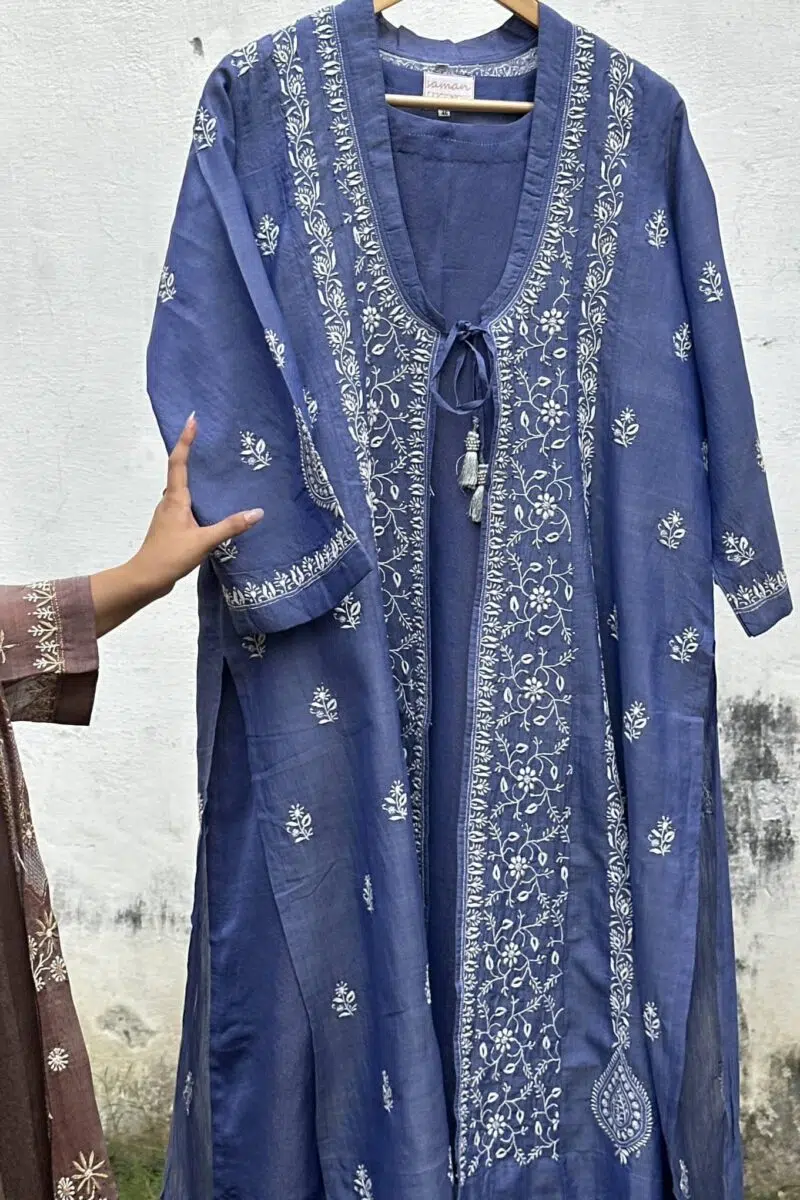 SICO Mal Chikankari Kurta With Mukaish Kamdani – Ready to Wear