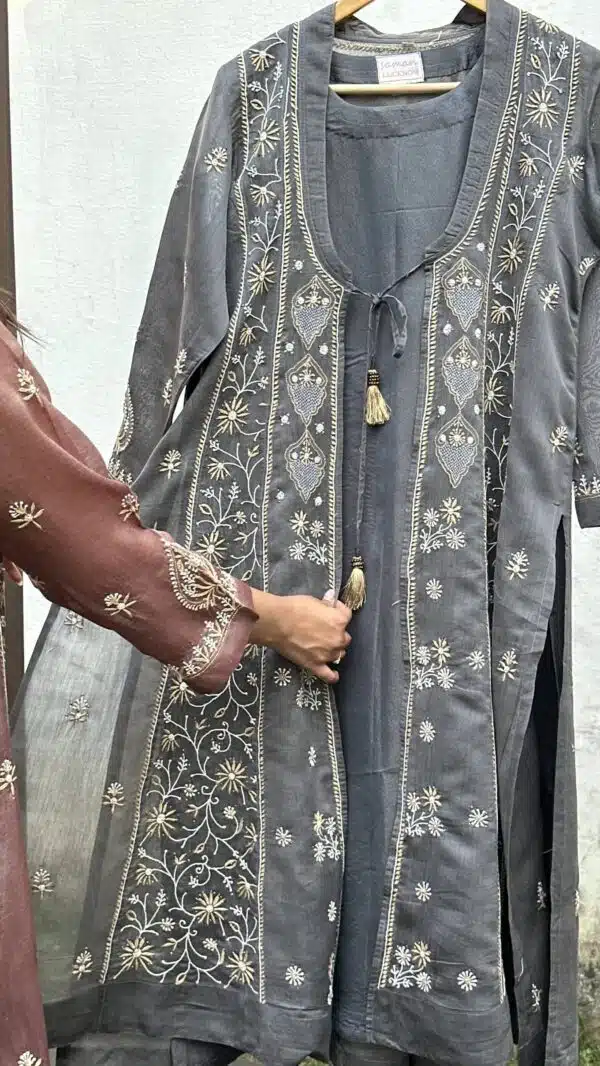 SICO Mal Chikankari Kurta With Mukaish Kamdani – Ready to Wear