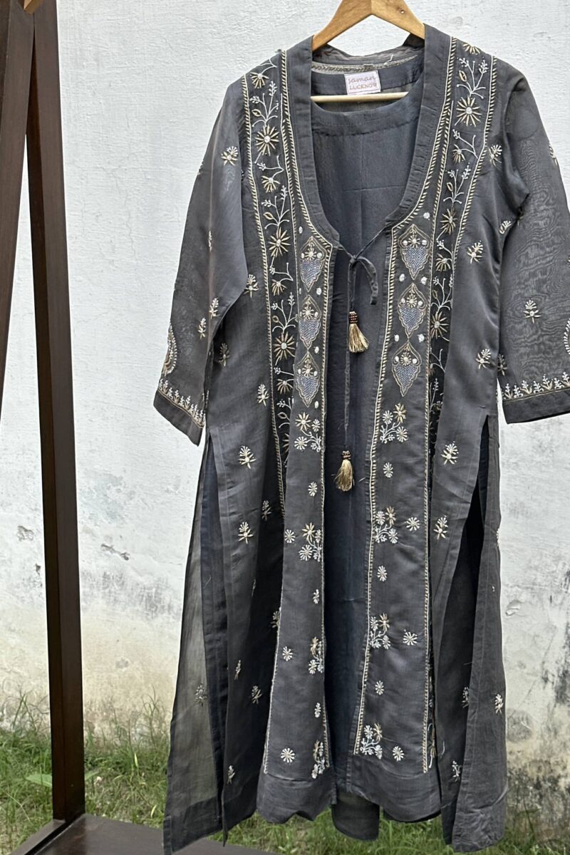 SICO Mal Chikankari Kurta With Mukaish Kamdani – Ready to Wear