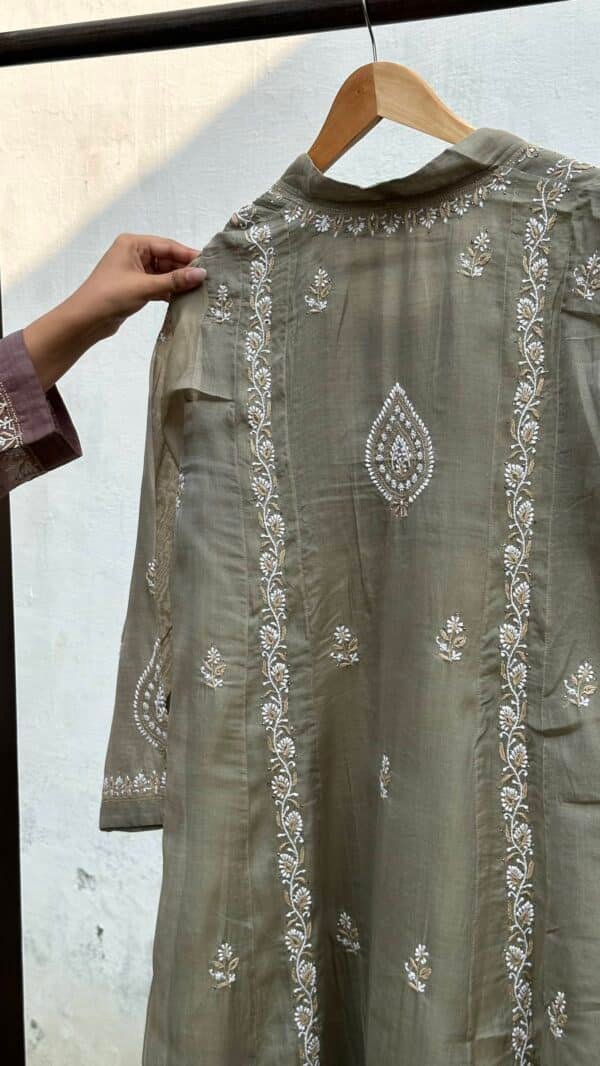 SICO Mal Chikankari Kurta With Mukaish Kamdani – Ready to Wear - Image 5