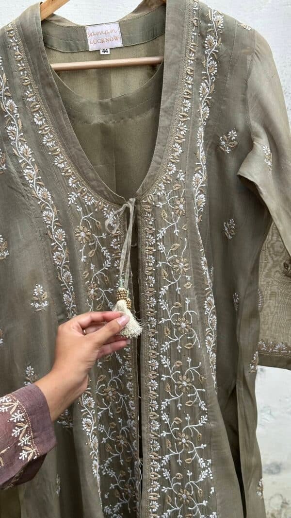 SICO Mal Chikankari Kurta With Mukaish Kamdani – Ready to Wear - Image 8