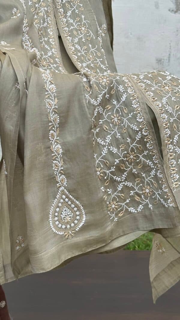 SICO Mal Chikankari Kurta With Mukaish Kamdani – Ready to Wear - Image 4