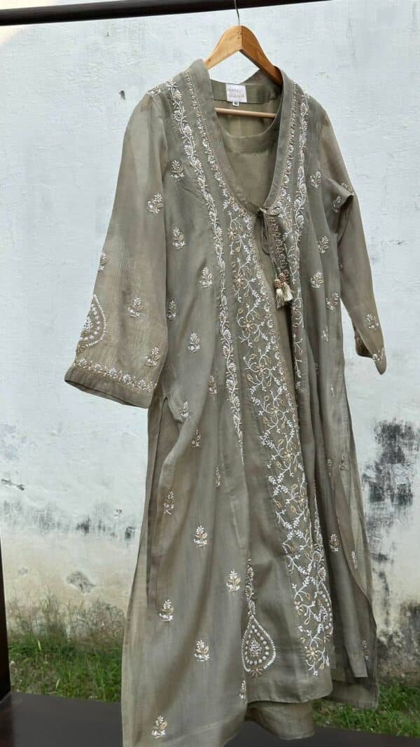 SICO Mal Chikankari Kurta With Mukaish Kamdani – Ready to Wear - Image 3