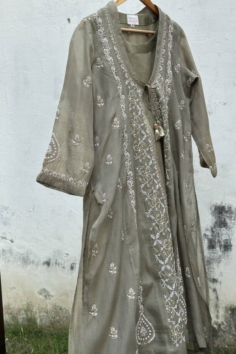 SICO Mal Chikankari Kurta With Mukaish Kamdani – Ready to Wear