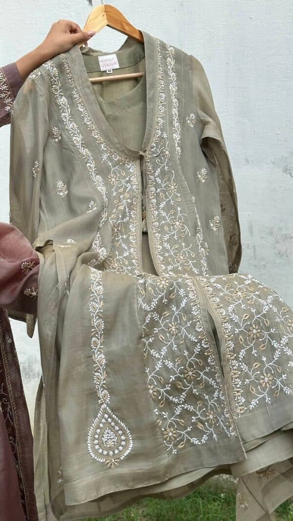 SICO Mal Chikankari Kurta With Mukaish Kamdani – Ready to Wear
