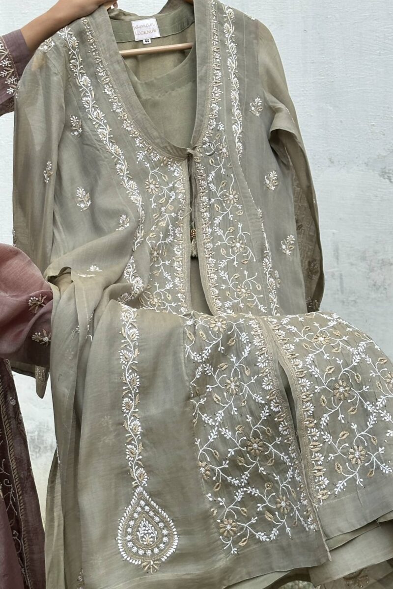 SICO Mal Chikankari Kurta With Mukaish Kamdani – Ready to Wear