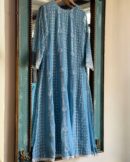 Powder Blue | Mal Chanderi Pearl Work Chikankari Anarkali With Dupatta