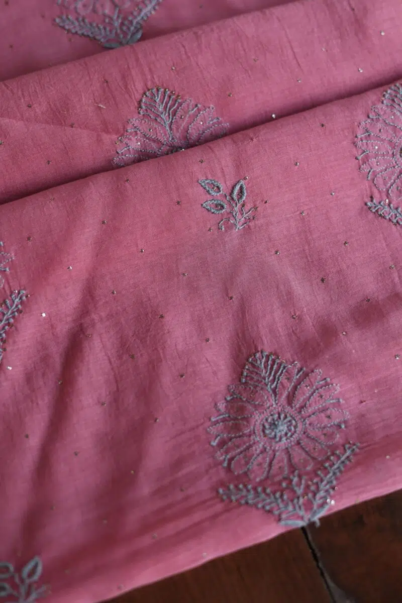 Mal Cotton Fine Chikankari Unstitched Fabrics