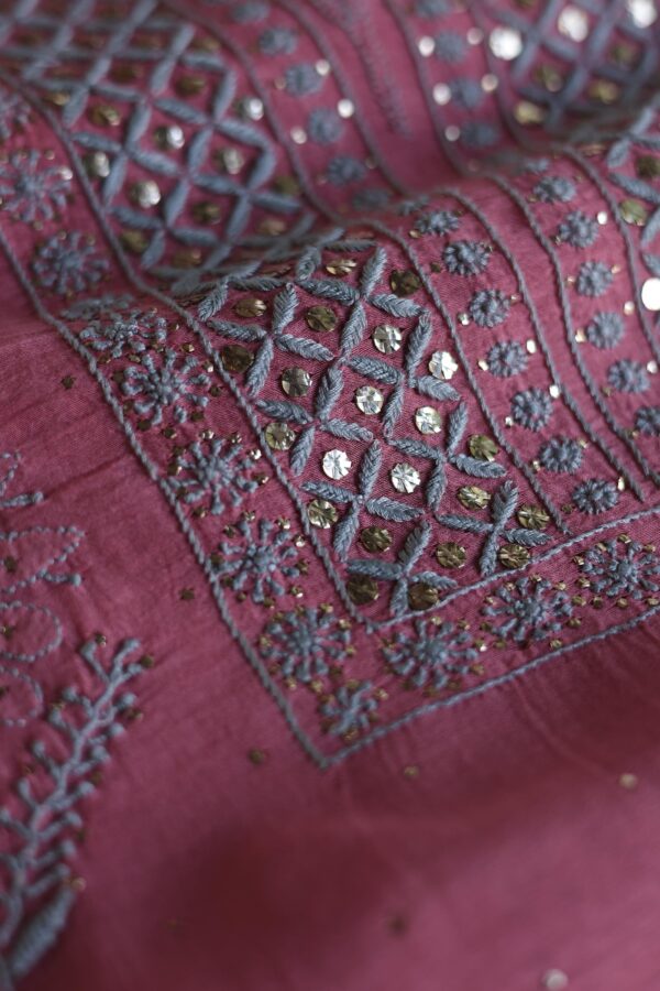 Mal Cotton Fine Chikankari Unstitched Fabrics - Image 3