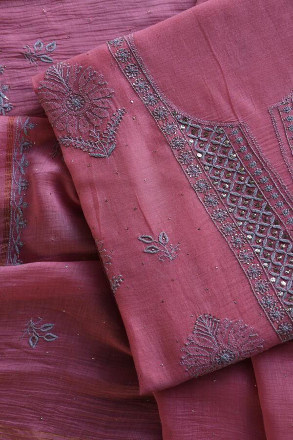 Mal Cotton Fine Chikankari Unstitched Fabrics - Image 11