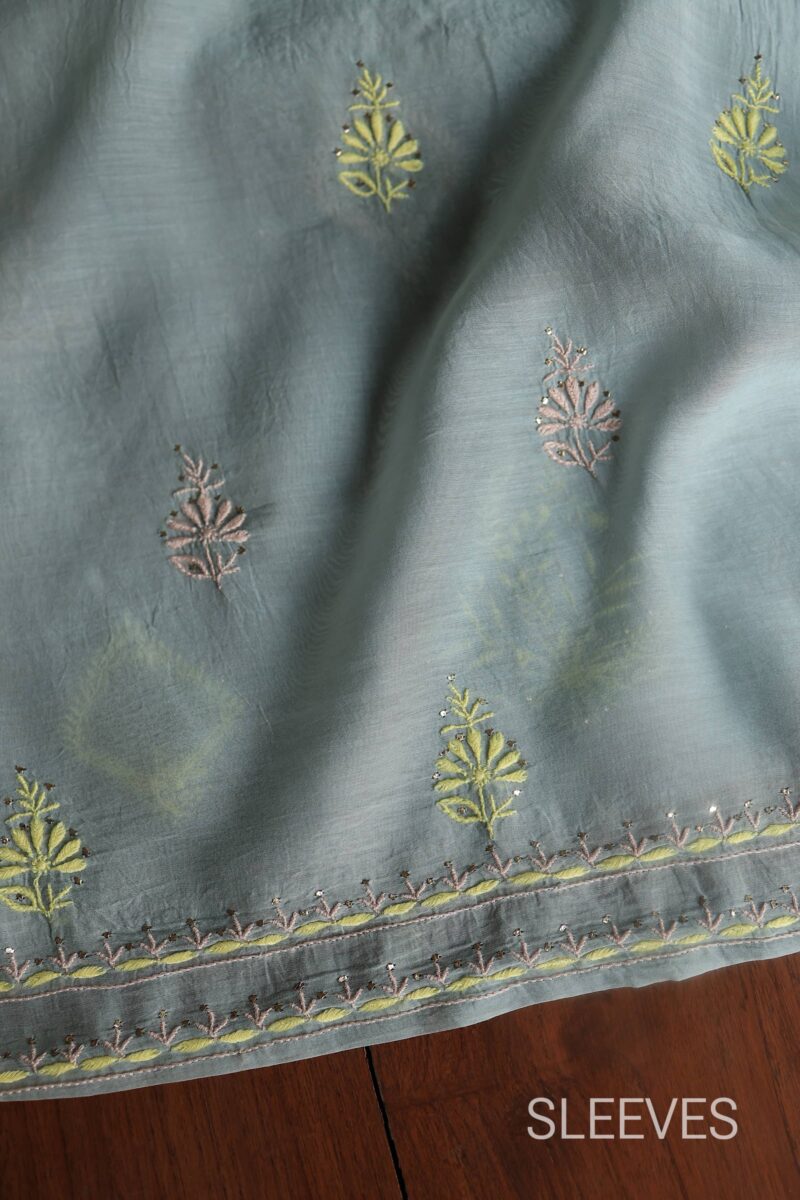 Malmal Cotton Fine Chikankari Kamdani Unstitched Fabrics