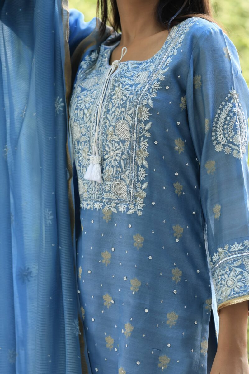 Benarasi Zari Chanderi Chikankari Sharara Set