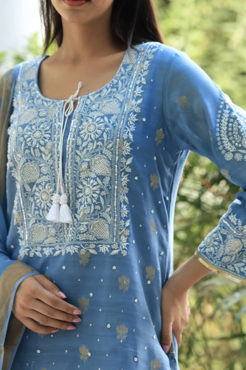 Benarasi Zari Chanderi Chikankari Sharara Set