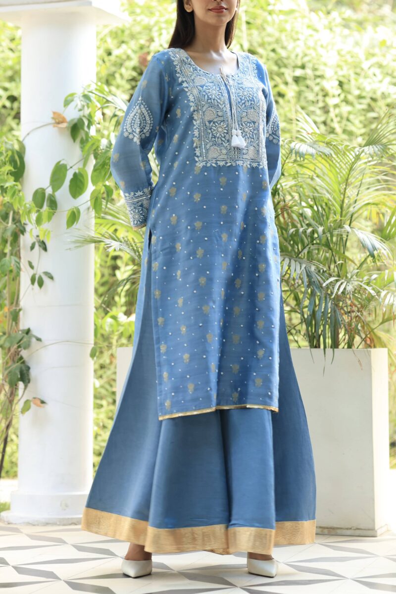 Benarasi Zari Chanderi Chikankari Sharara Set