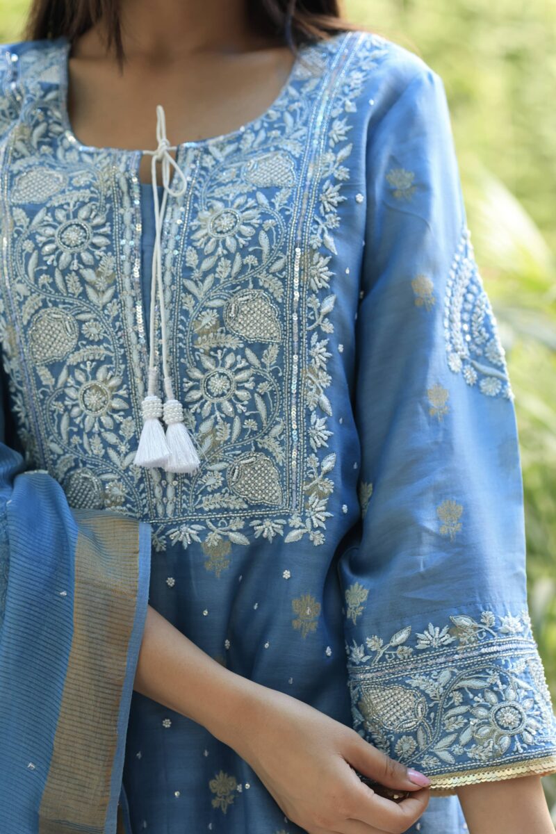 Benarasi Zari Chanderi Chikankari Sharara Set