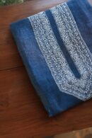 Blue Linen Chikankari Unstitched Men's Kurta Fabric