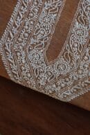 Blue Linen Chikankari Unstitched Men's Kurta Fabric