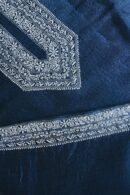 Blue Linen Chikankari Unstitched Men's Kurta Fabric