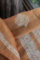 Blue Linen Chikankari Unstitched Men's Kurta Fabric