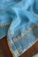 Blue Rasm Kota Tussar Chikankari Unstitched Chikankari Fabrics